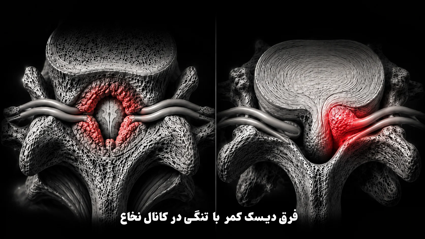 فرق دیسک کمر با تنگی در کانال نخاع